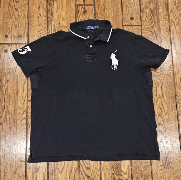 Polo Ralph Lauren Men’s XXL Custom Fit Black Polo Shirt Big Pony Logo #3 - Picture 1 of 11